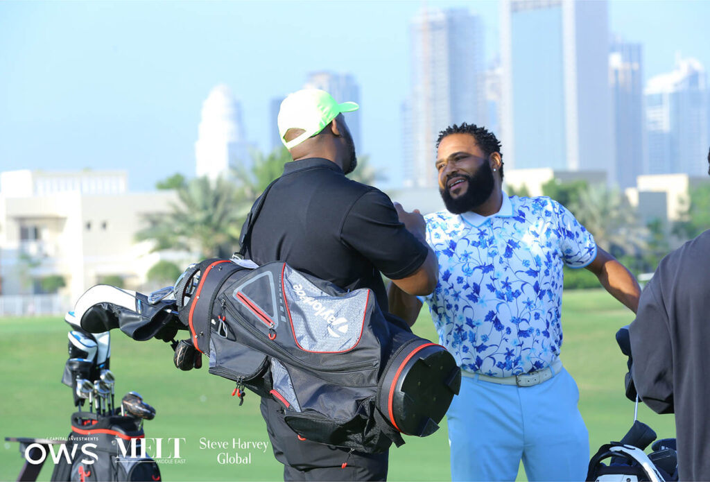 Golfers engaged in conversation