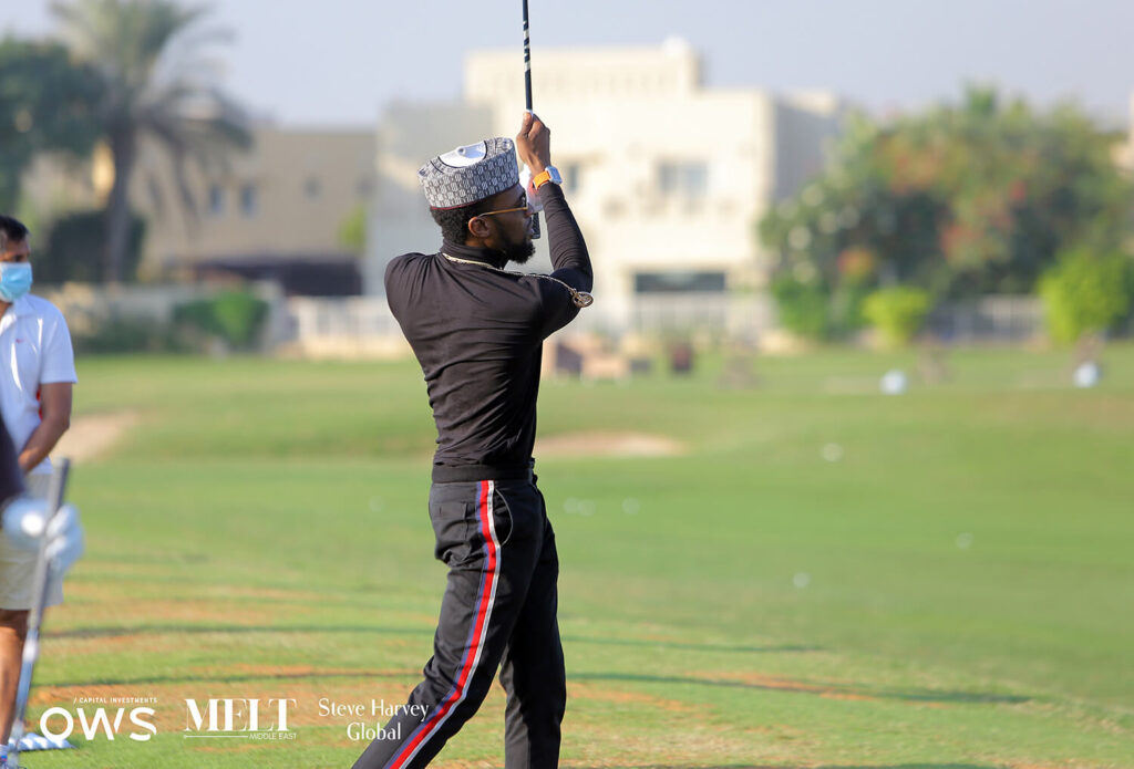 Golfer completed swing