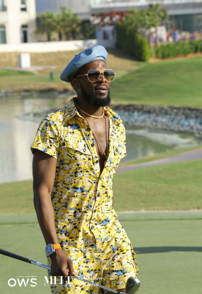 Golfer in jumpsuit