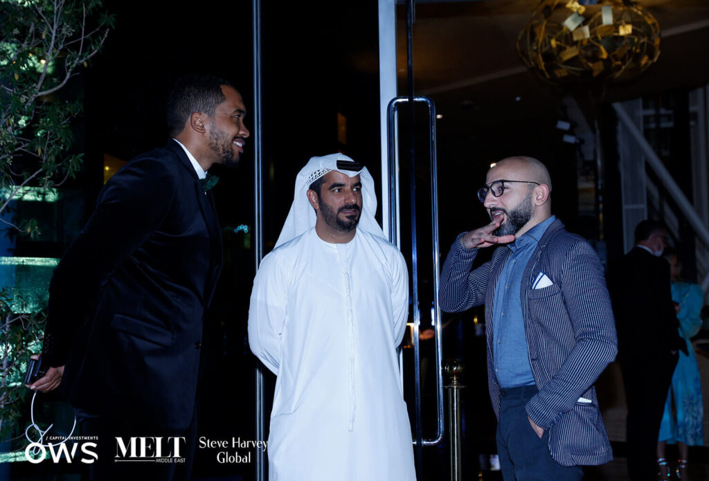 Special guests talking in the evening