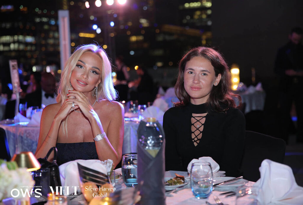 Guests at their dinner table
