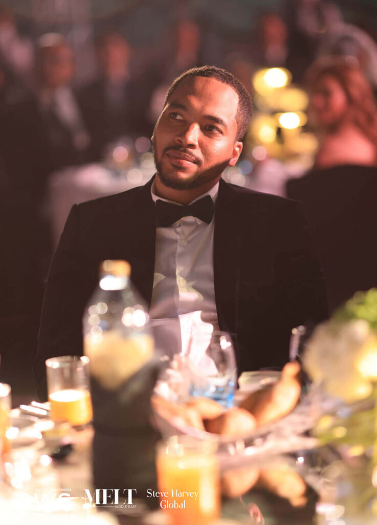 Guest at a table for dinner