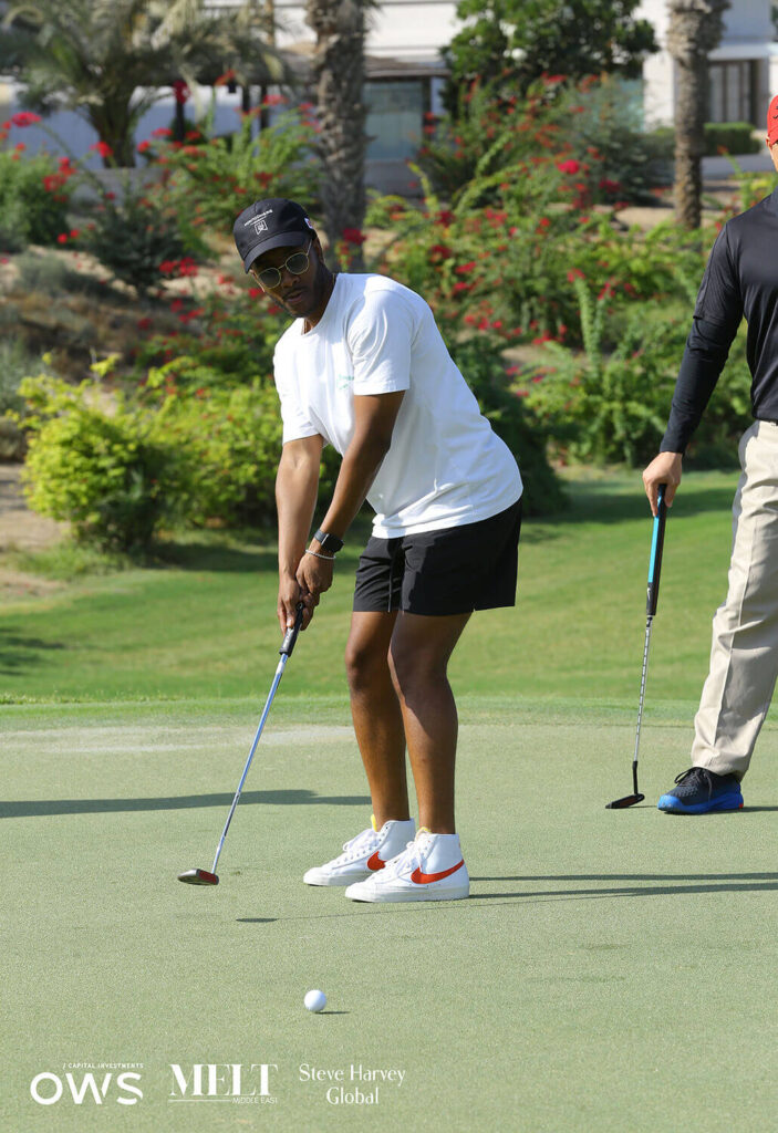 Golfer putting